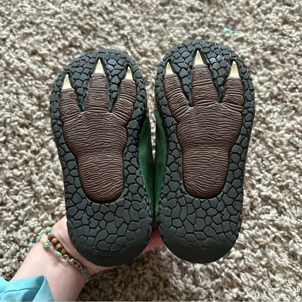 Dinosoles Dinosaur Flashing Hook Loop Shoes Toddler Size 7